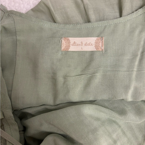 Altar'd State Green Ruched Mini Sundress - Picture 4 of 6